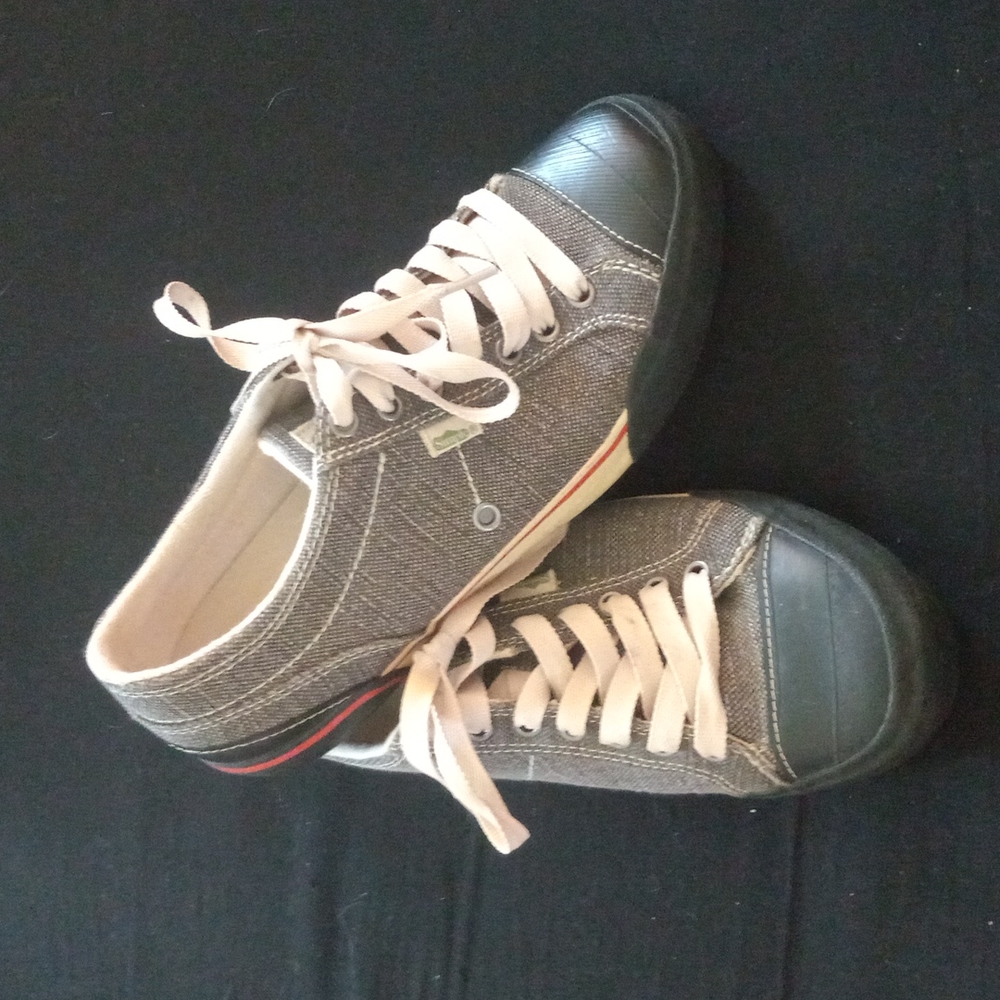 Men's Simple Brand Eco Friendly Sneakers W/Leather Toes, Black & White Denim D…